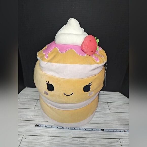 Squishmallow Sawtelle LARGE Strawberry Shortcake Pancake Collectible Plush Toy - Picture 11 of 11